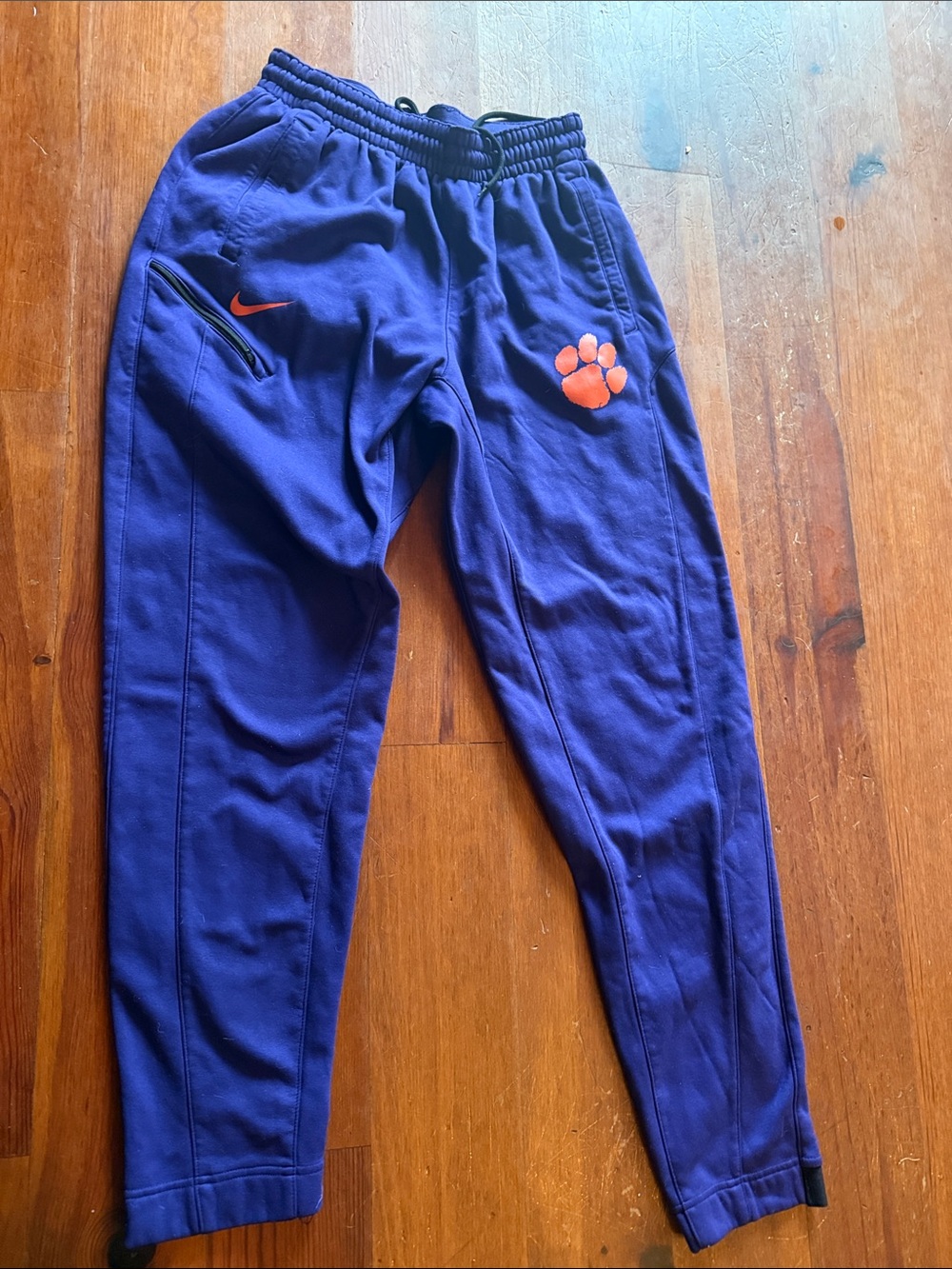 Nike Men’s Purple Clemson Joggers with Orange Swoosh & Paw